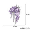 Wholesale of high-end Korean copper-inlaid zircon corsages, elegant violet crystal brooches, fashionable and grand suit accessories Item Picture